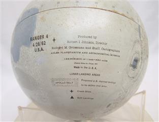 LOT OF 2  VINTAGE MOON GLOBES-REPLOGLE METAL LUNAR MOON GLOBE BANK 6